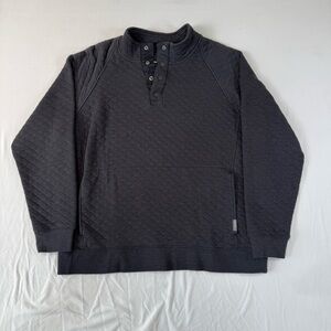 Eddie Bauer Sweater Mens Dark Gray Long Sleeve Quilted Snap Button Jacket